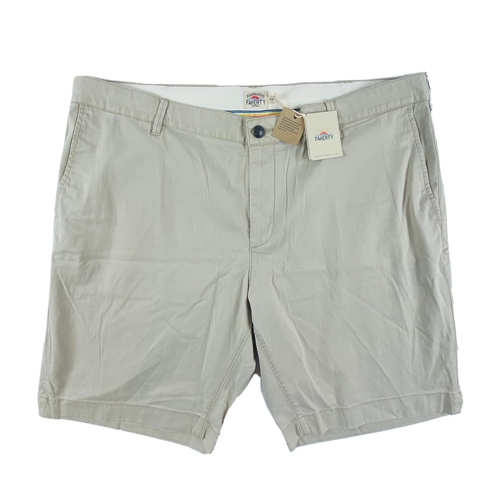 Faherty Island Life Short Faded Khaki Organic Cotton Mens 42 MBS2106